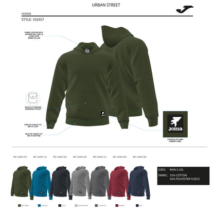 JOMA HOODED SWEATER MAN URBAN STREET BLACK