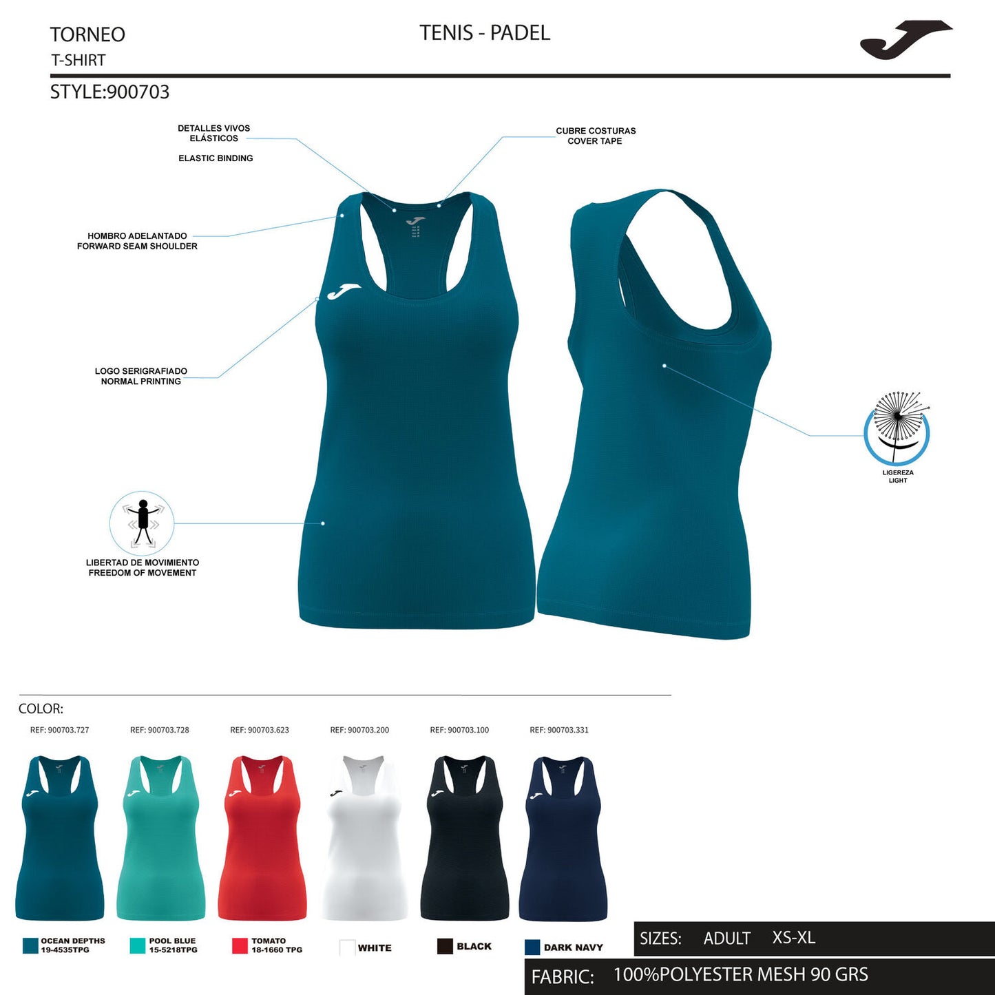 JOMA TANK TOP WOMAN SIENA II WHITE